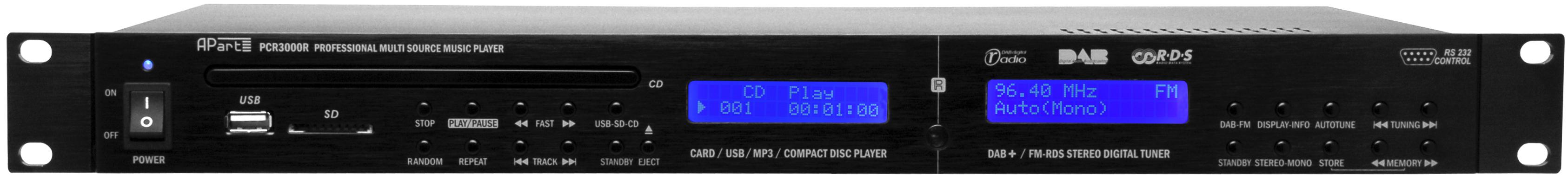 Универсальный комбинированный проигрыватель FM-тюнер/CD/MP3/USB APart PCR3000RMKII