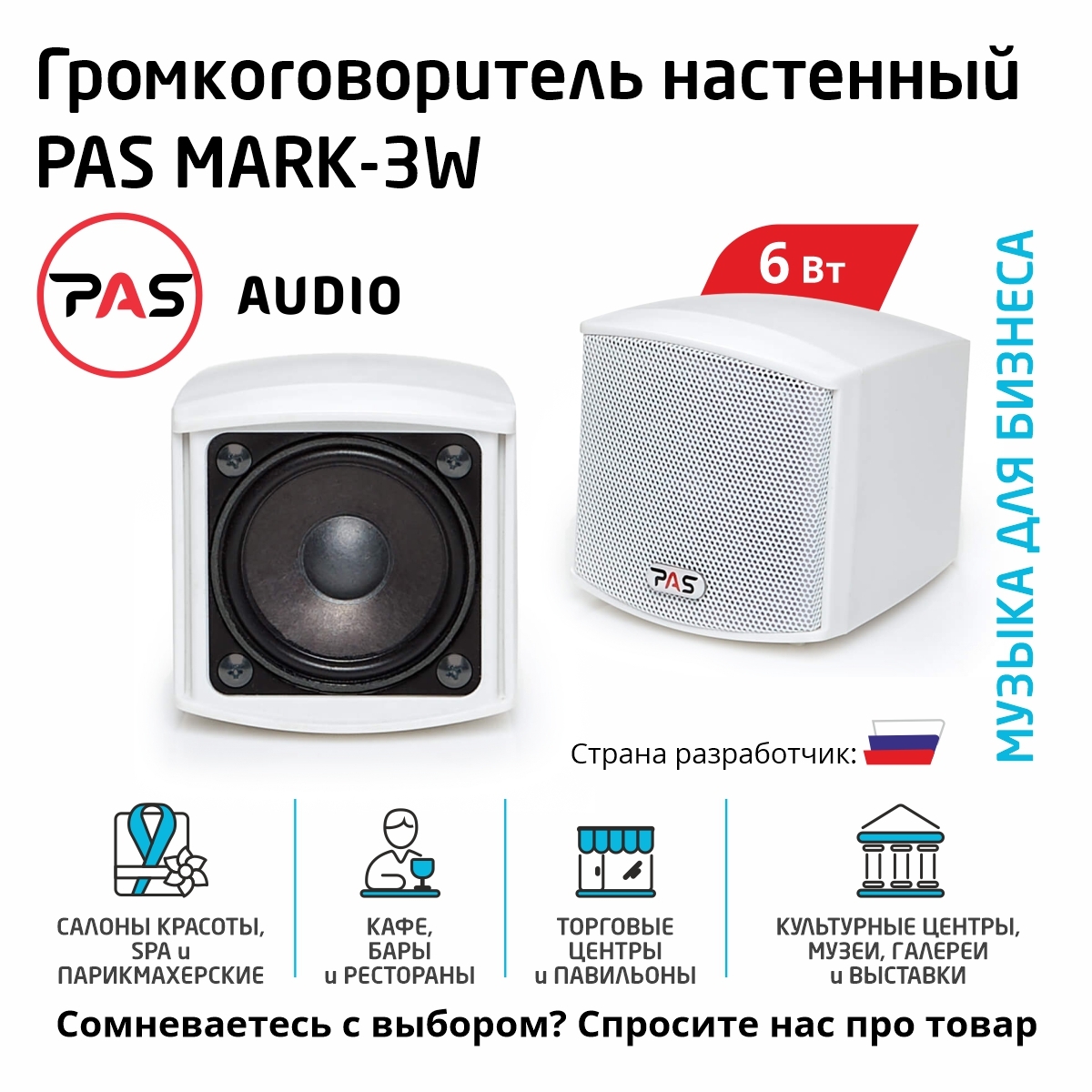 PASystem MARK-3W настенная миниатюрная акустика