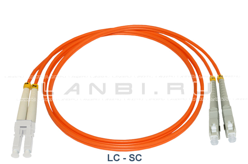 Оптический патч-корд 2LC/PC-2SC/PC duplex 50/125 многомодовый длиной 5 м