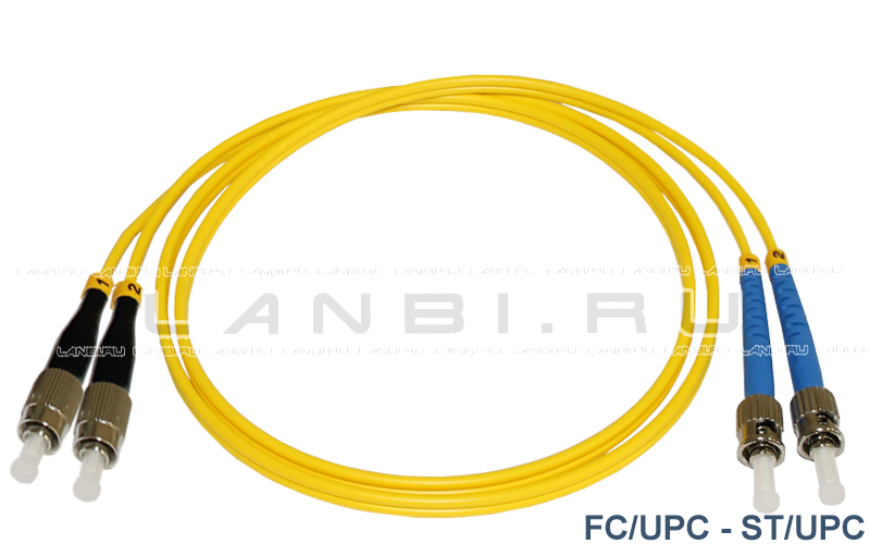Оптический патч-корд FC/UPC-ST/UPC duplex 9/125 одномодовый длиной 5м